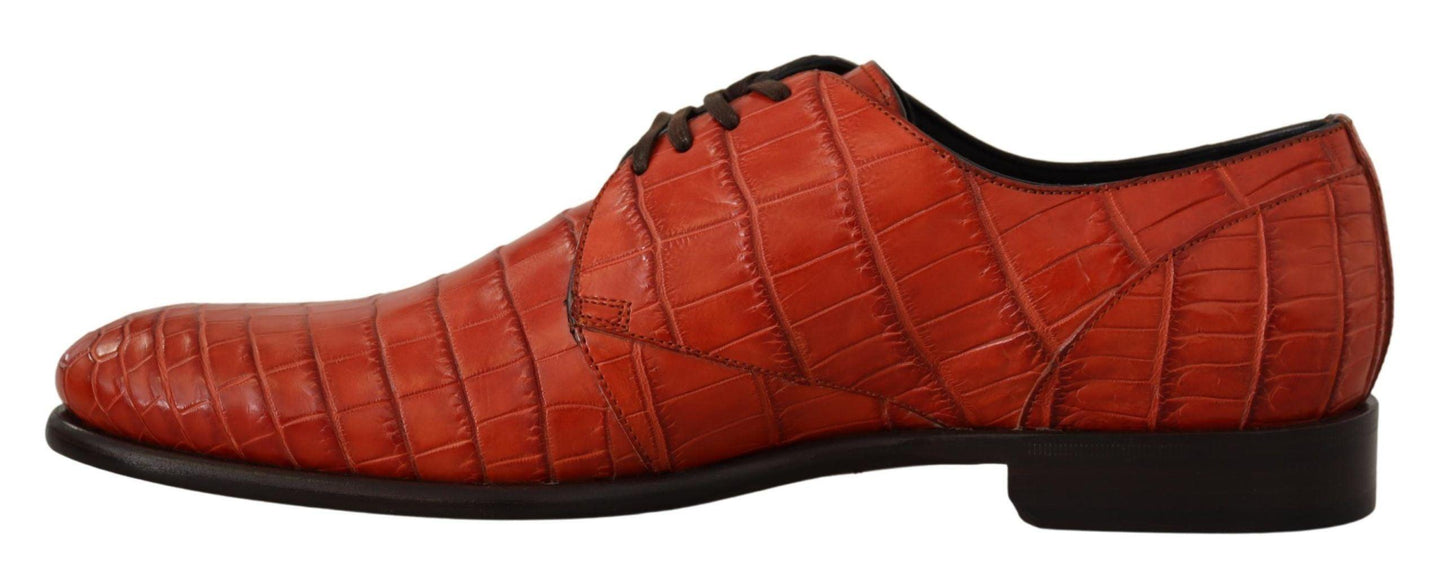 Dolce & Gabbana Exquisite Exotic Croc Leather Lace-Up Dress Shoes - Arichezz.store