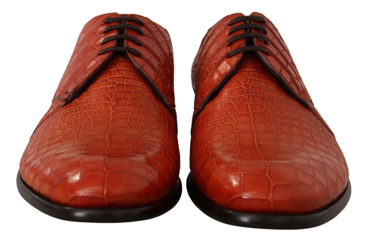 Dolce & Gabbana Exotic Orange Croc Leather Laceup Dress Shoes - Arichezz.store