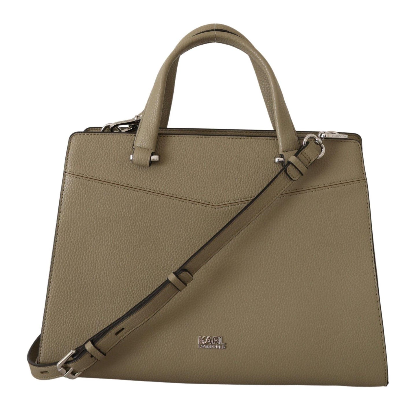 Karl Lagerfeld Enchanting Sage Green Leather Tote - Arichezz.store