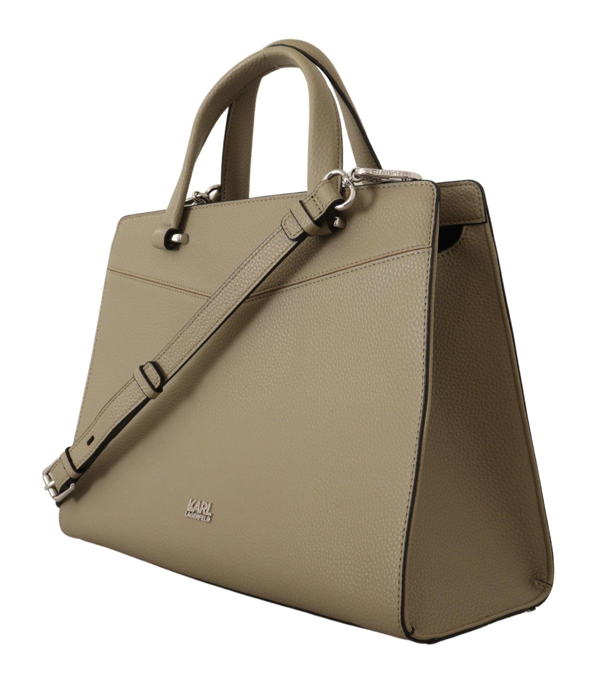 Karl Lagerfeld Enchanting Sage Green Leather Tote - Arichezz.store