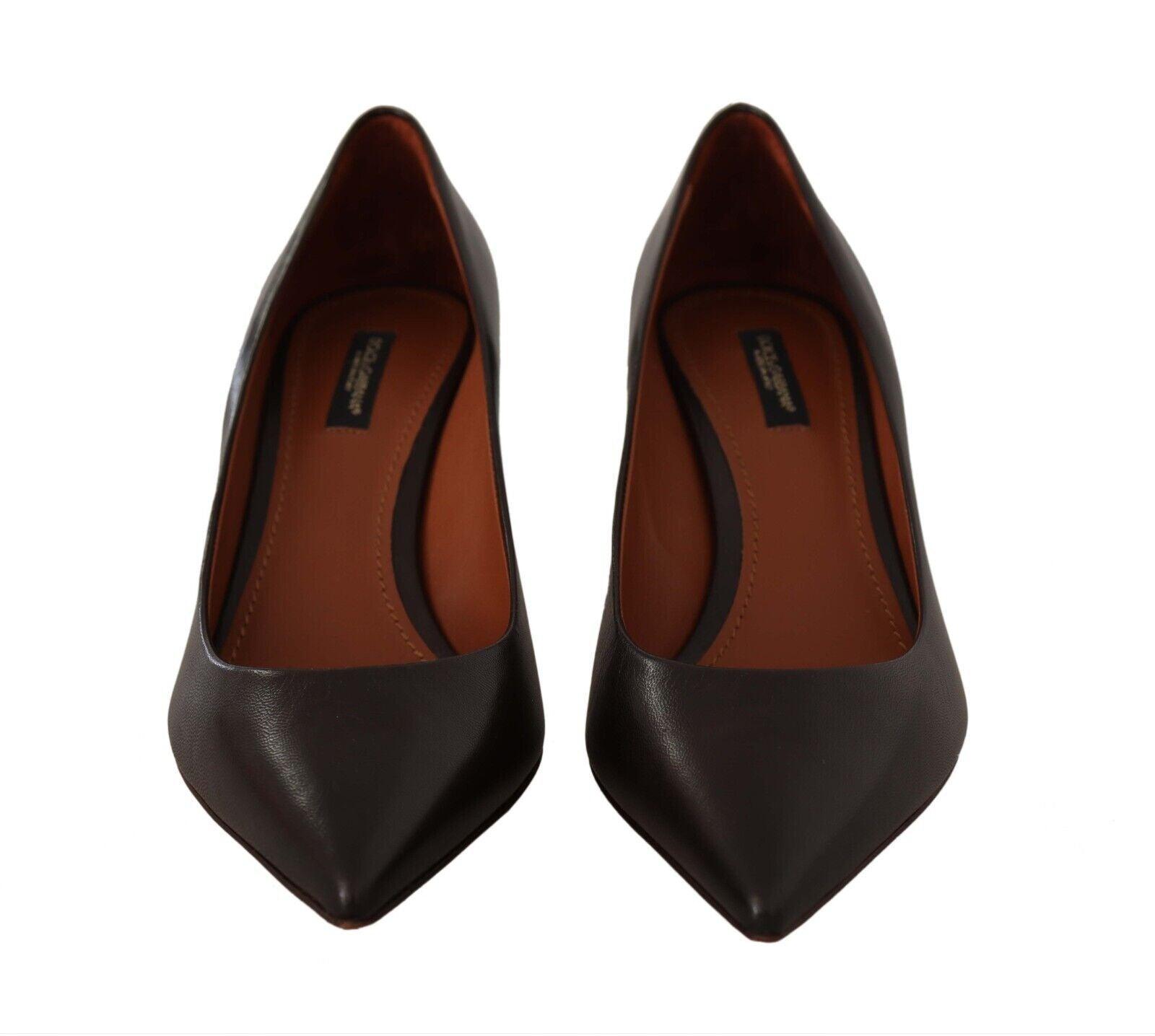 Dolce & Gabbana Elegant Brown Leather Heels Pumps - Arichezz.store