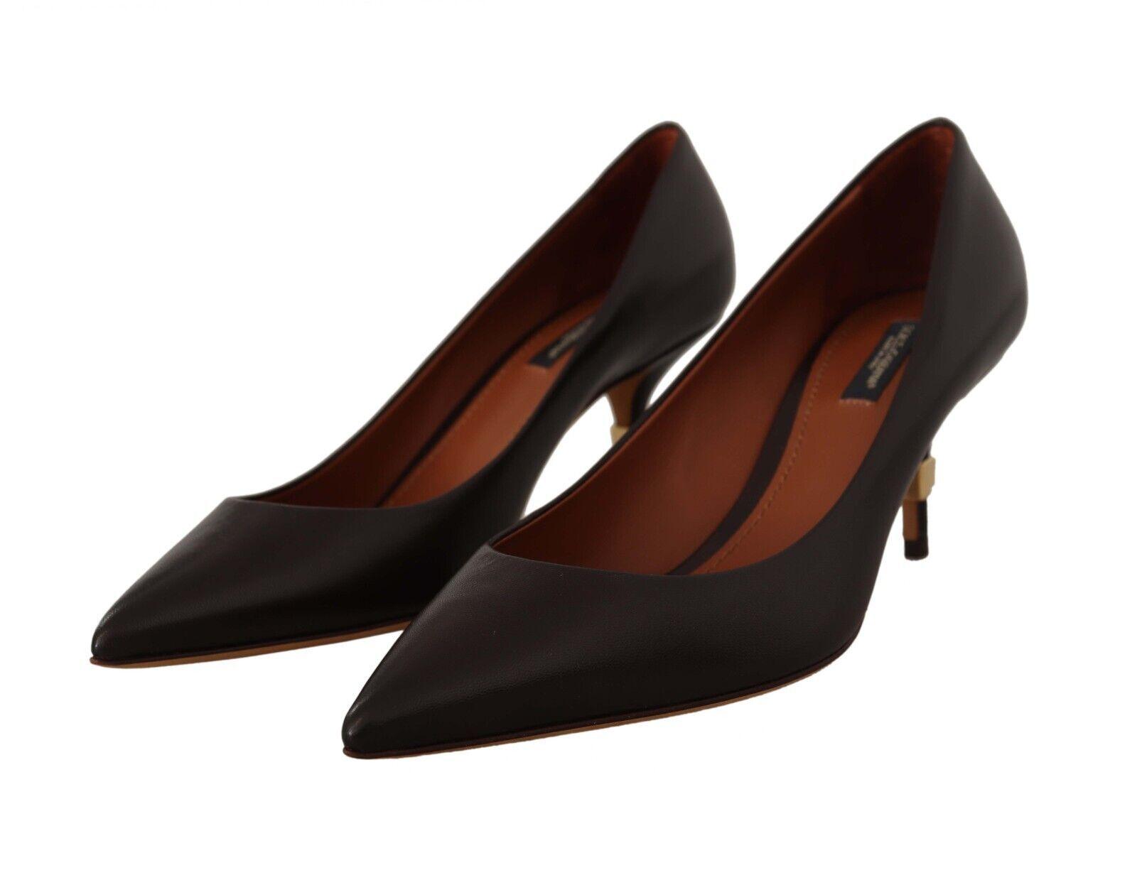 Dolce & Gabbana Elegant Brown Leather Heels Pumps - Arichezz.store