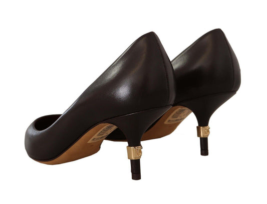 Dolce & Gabbana Elegant Brown Leather Heels Pumps - Arichezz.store