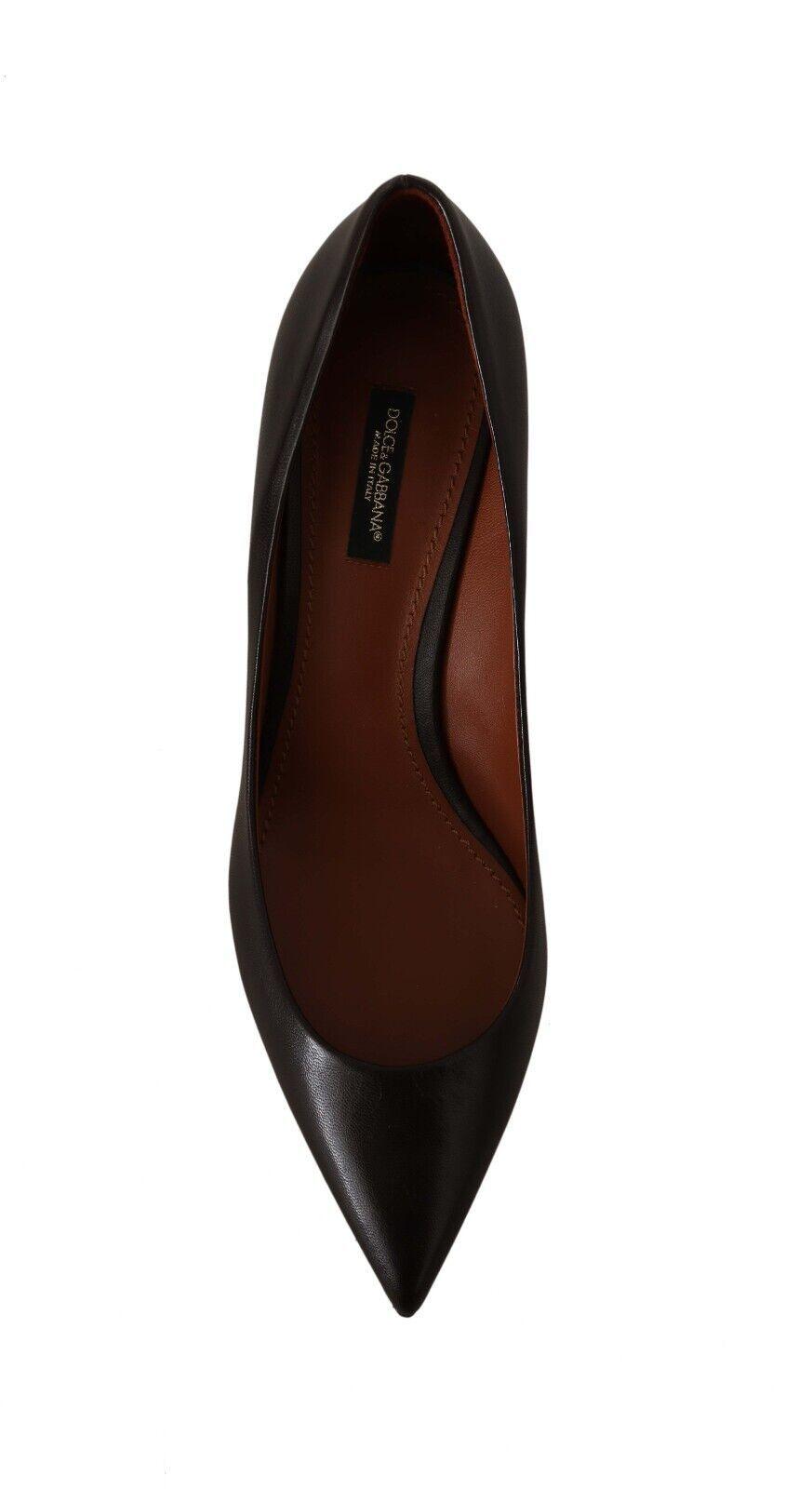 Dolce & Gabbana Elegant Brown Leather Heels Pumps - Arichezz.store