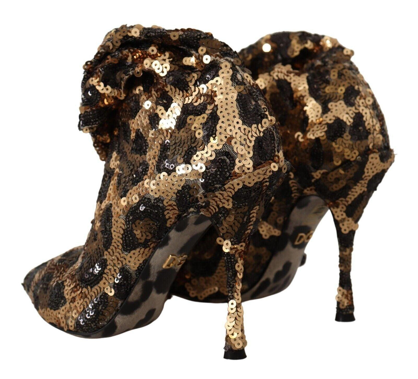 Dolce & Gabbana Elegant Leopard Sequin Knee-High Boots - Arichezz.store