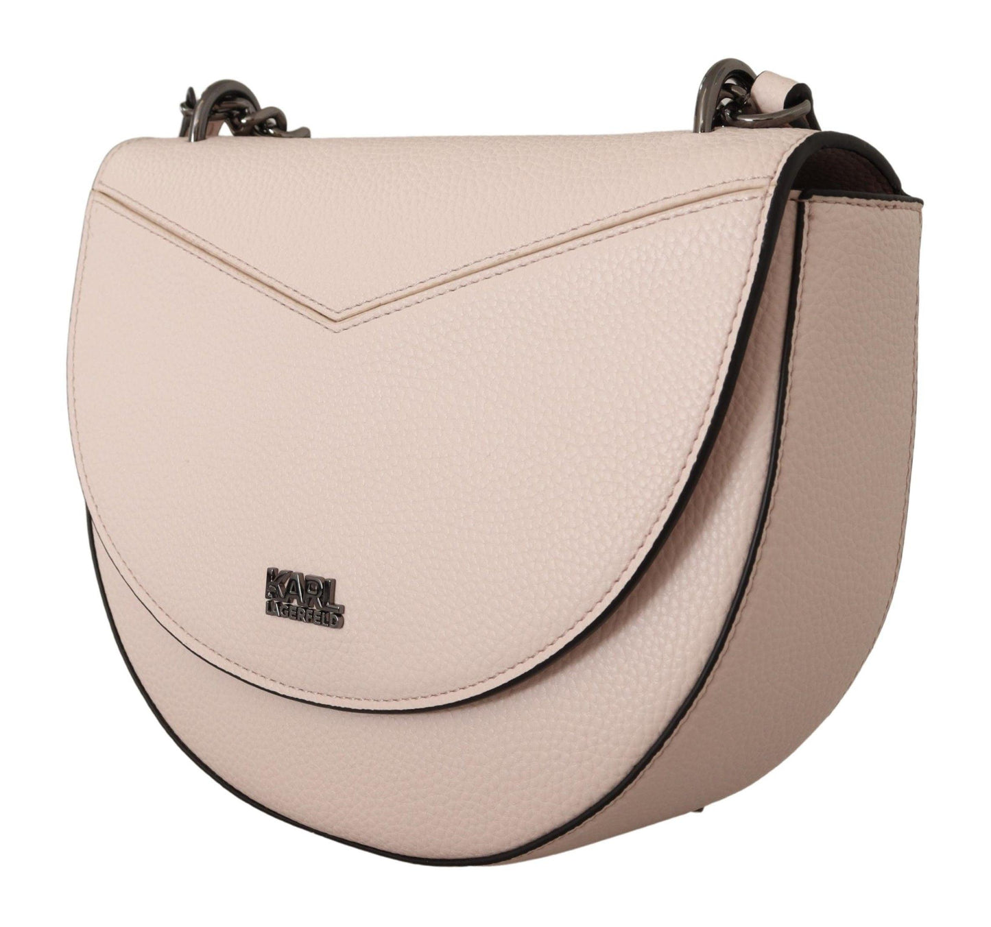 Karl Lagerfeld Elegant Mauve Light Pink Leather Shoulder Bag - Arichezz.store