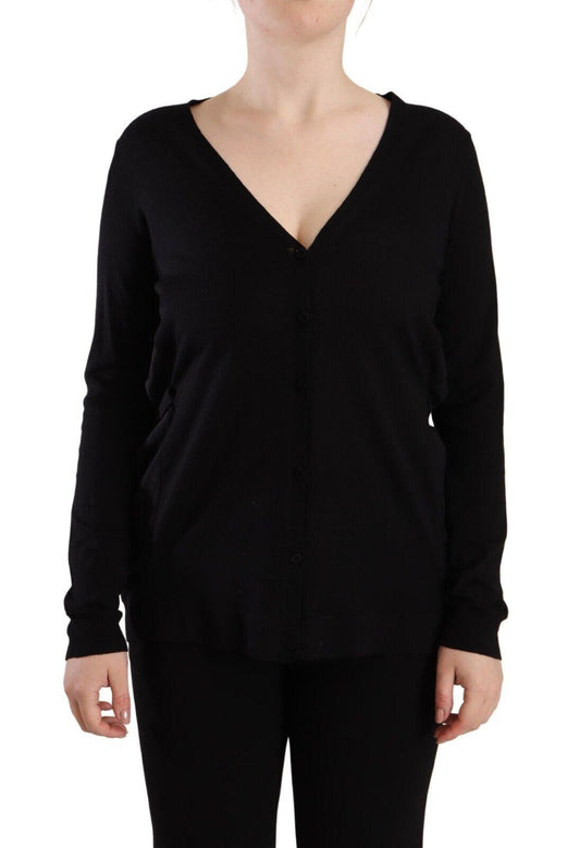 Dolce & Gabbana Elegant Black V-Neck Wool Pullover - Arichezz.store