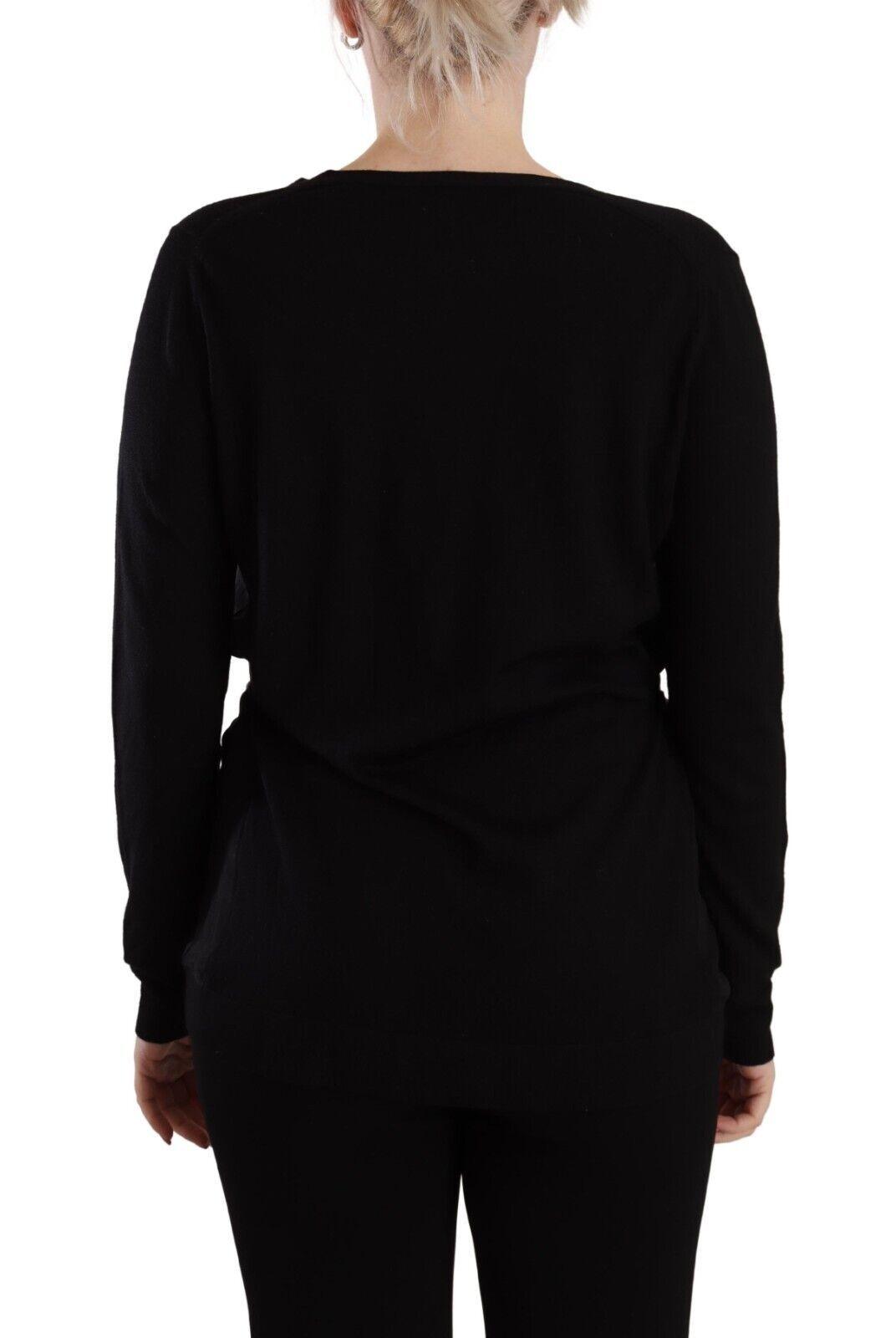 Dolce & Gabbana Elegant Black V-Neck Wool Pullover - Arichezz.store