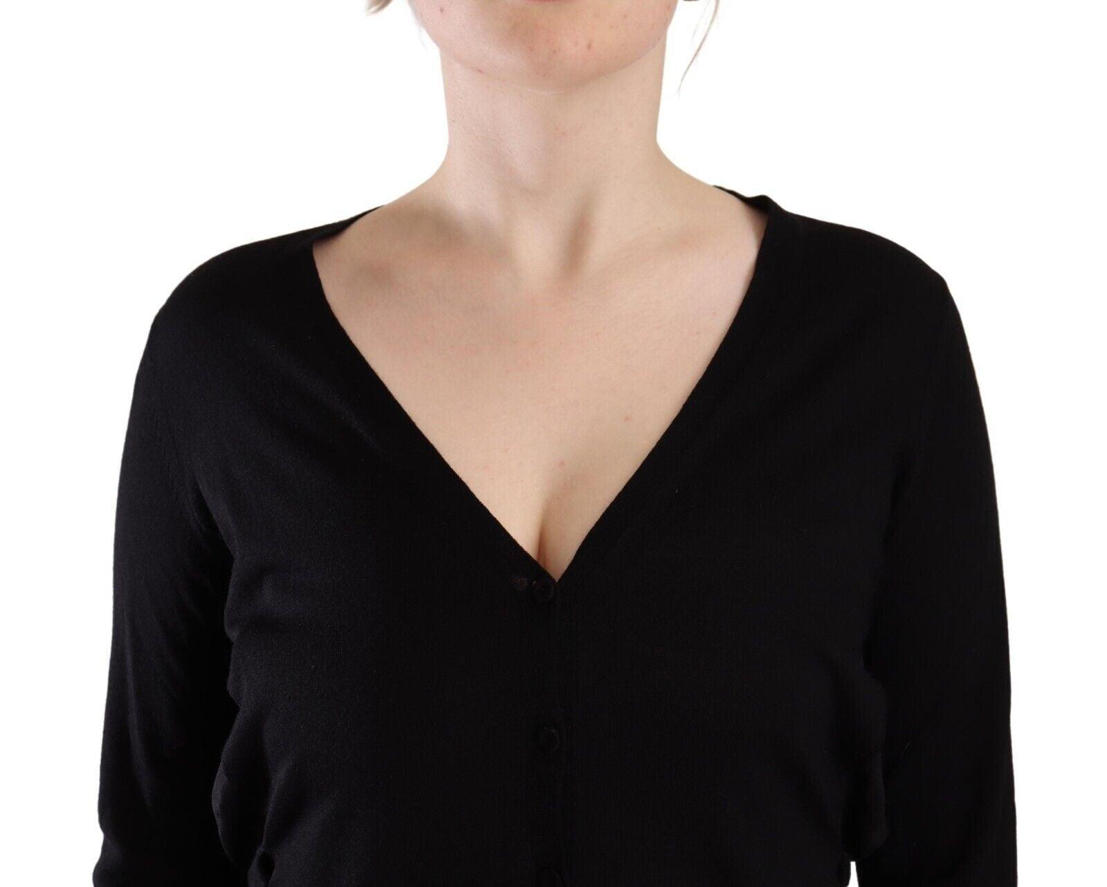 Dolce & Gabbana Elegant Black V-Neck Wool Pullover - Arichezz.store