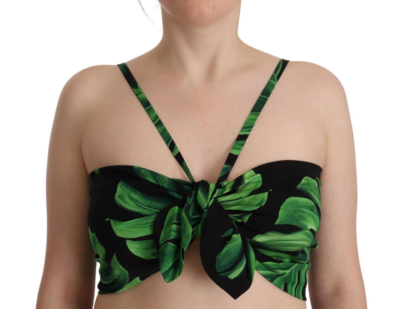 Dolce & Gabbana Elegant Leaf Print Halter Cropped Top - Arichezz.store