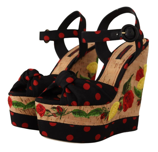 Dolce & Gabbana Multicolor Silk Blend Platform Heels - Arichezz.store