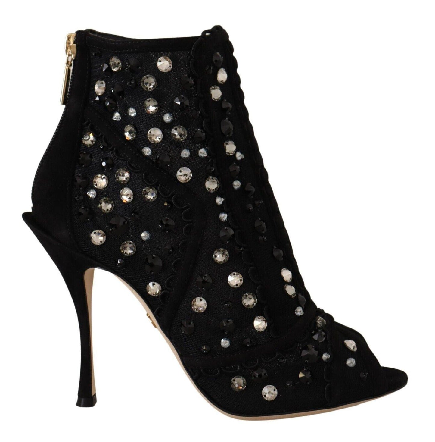 Dolce & Gabbana Embellished Crystal Short Boots - Arichezz.store