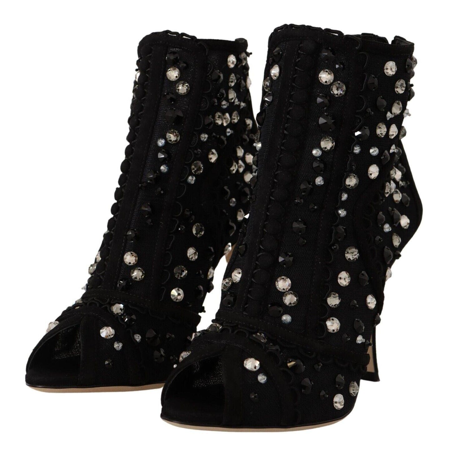 Dolce & Gabbana Embellished Crystal Short Boots - Arichezz.store