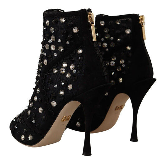 Dolce & Gabbana Embellished Crystal Short Boots - Arichezz.store