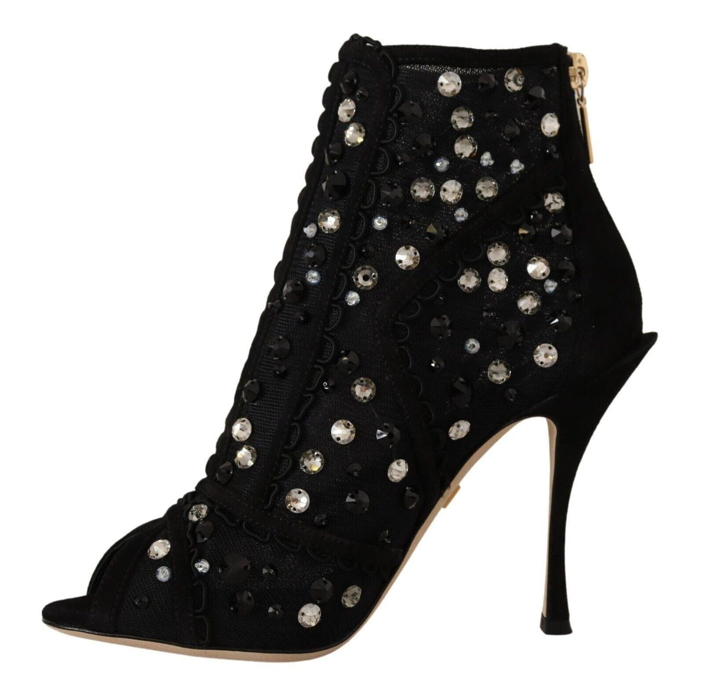 Dolce & Gabbana Embellished Crystal Short Boots - Arichezz.store