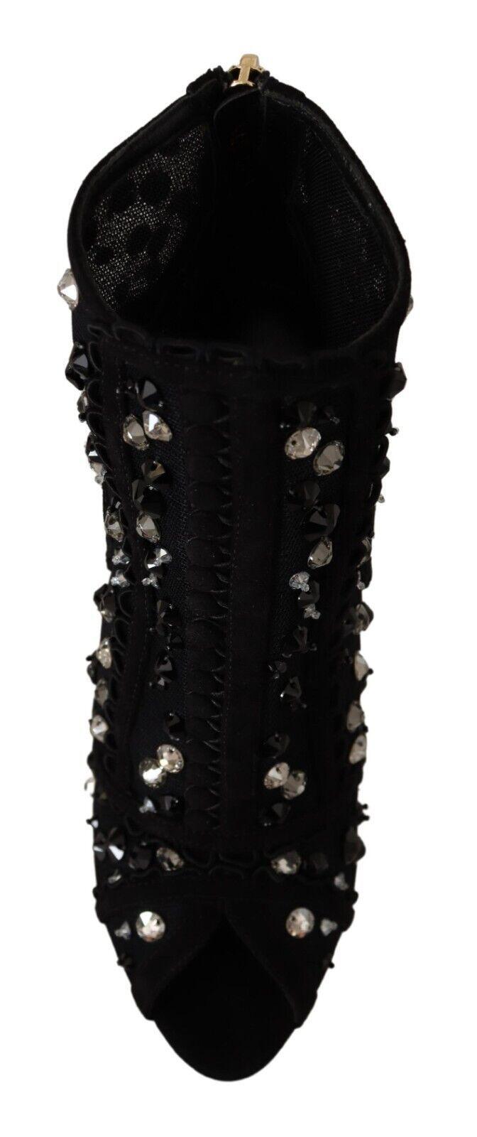 Dolce & Gabbana Embellished Crystal Short Boots - Arichezz.store