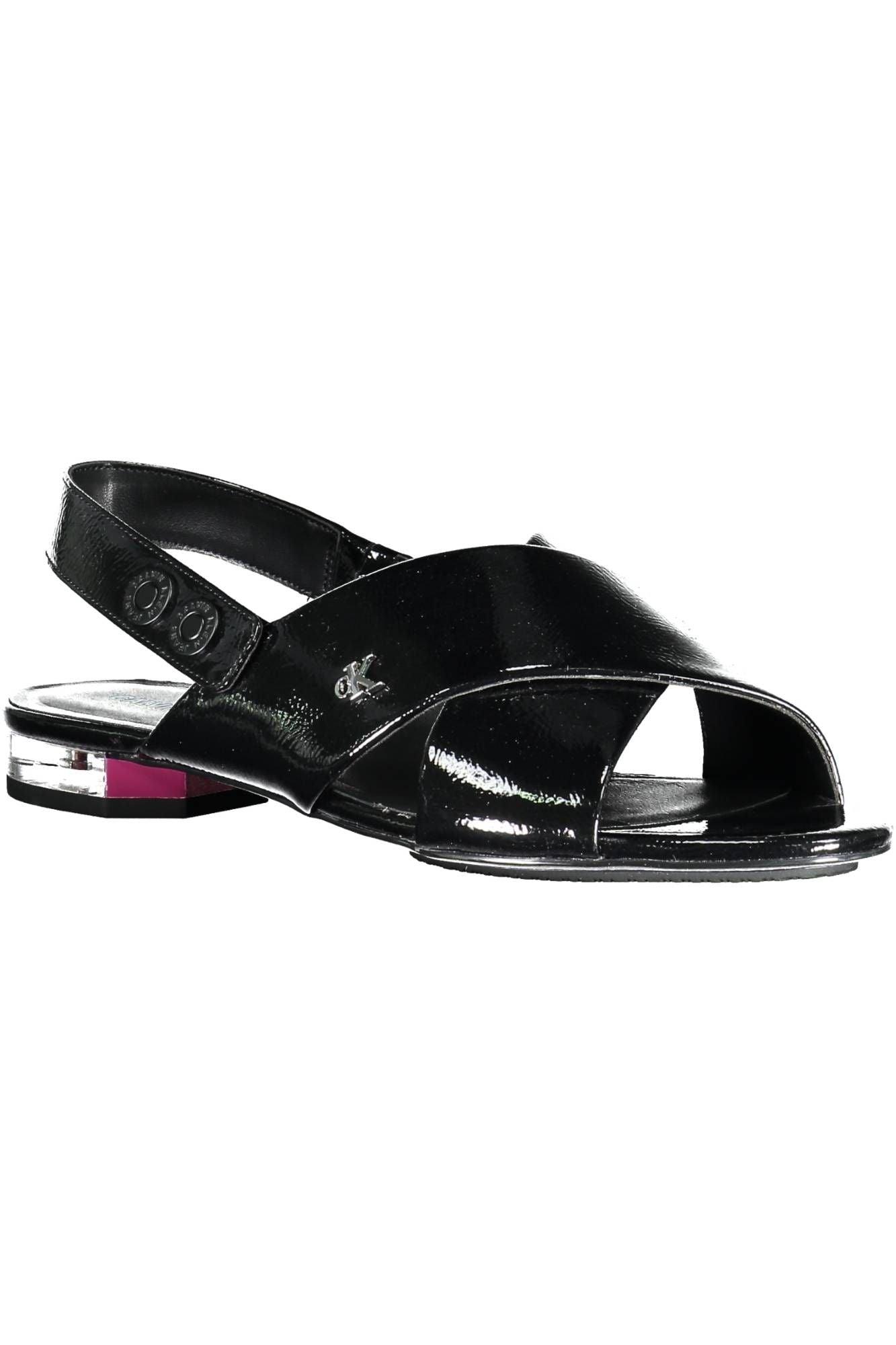 Calvin Klein Women's Black Polyethylene Flat Sandals - Arichezz.store