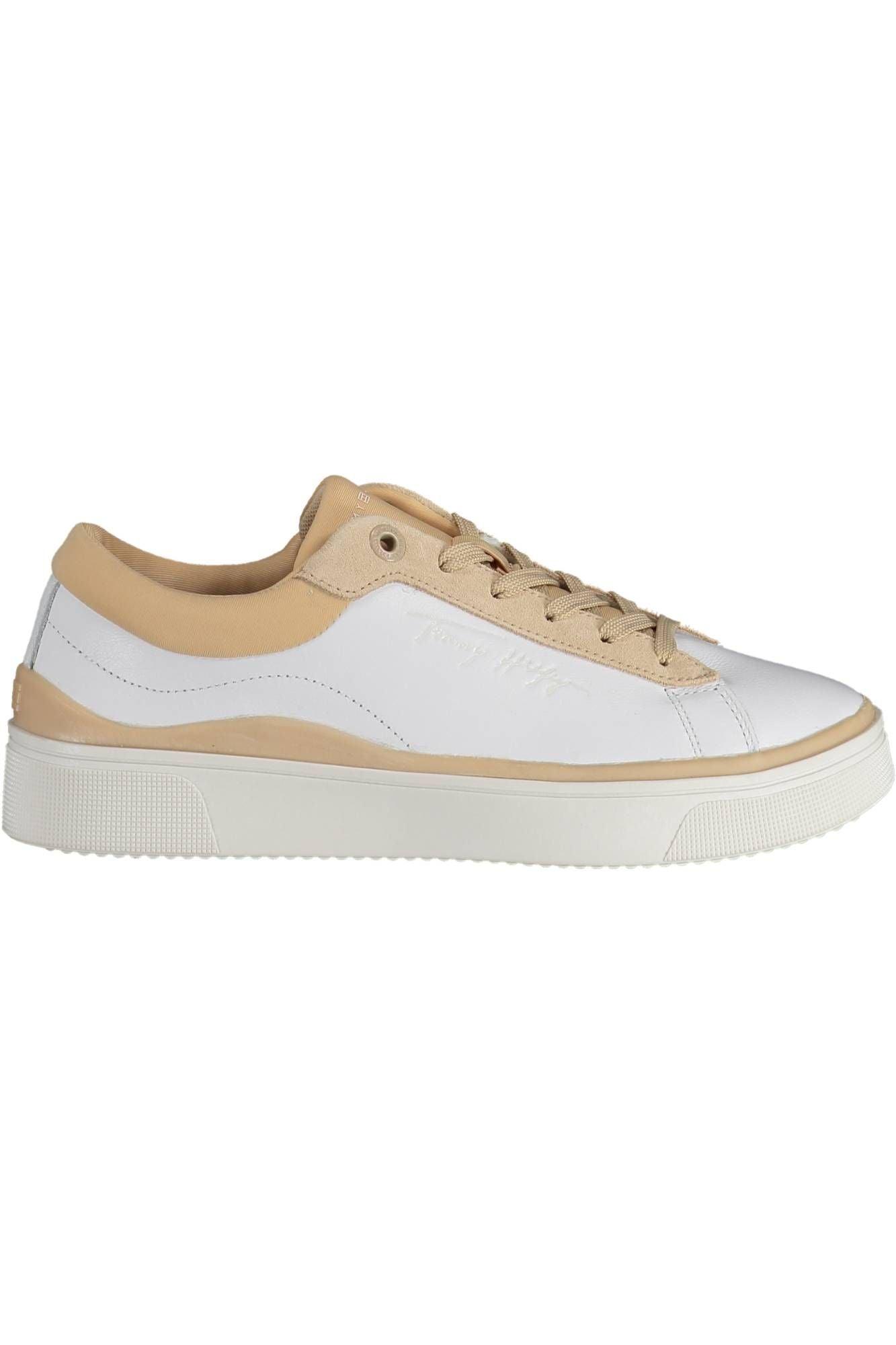 Tommy Hilfiger Women's White Leather Sneakers - Arichezz.store