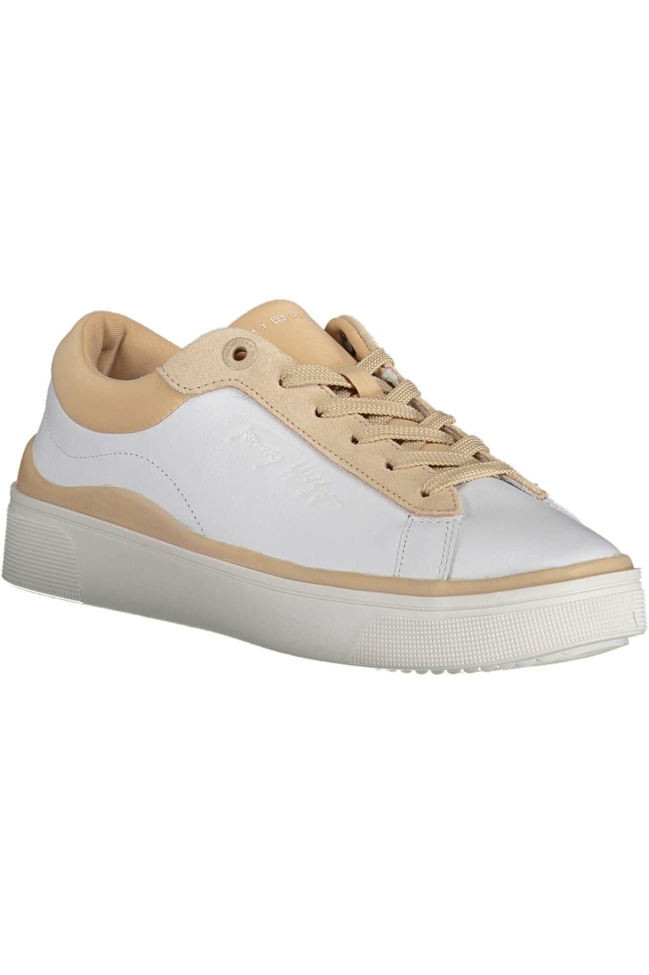 Tommy Hilfiger Women's White Leather Sneakers - Arichezz.store