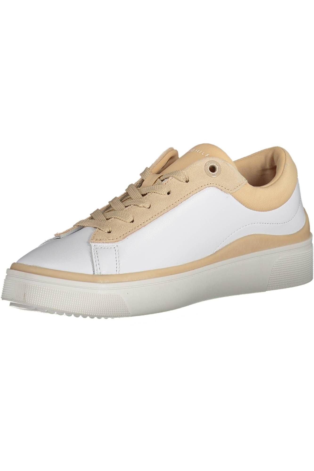 Tommy Hilfiger Women's White Leather Sneakers - Arichezz.store