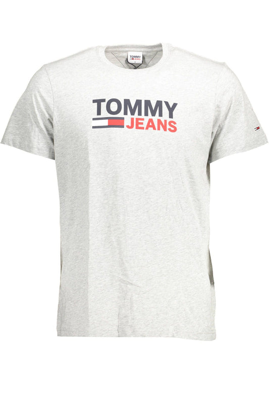 Tommy Hilfiger Gray Cotton Men T-Shirt - Arichezz.store