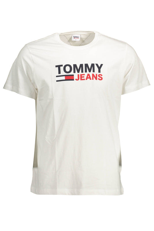 Tommy Hilfiger White Cotton Men T-Shirt - Arichezz.store