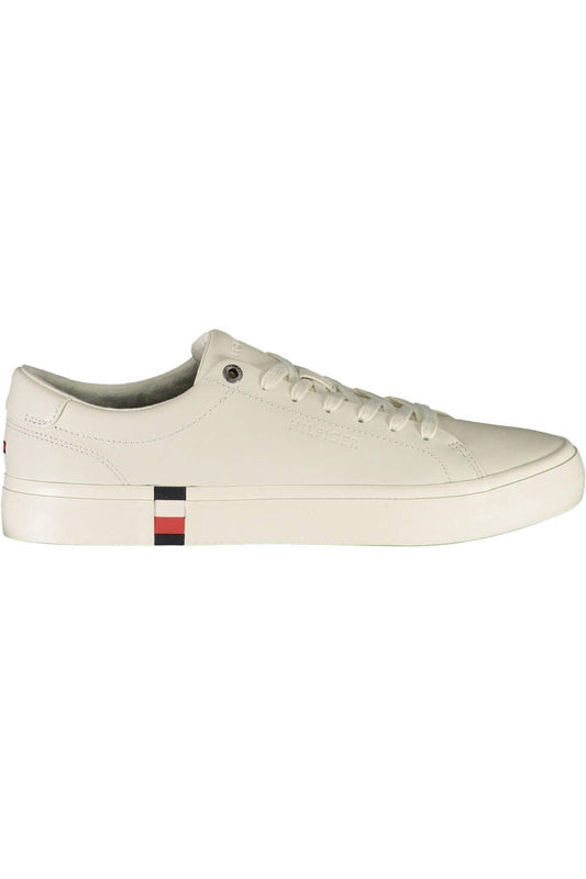 Tommy Hilfiger White Leather Men Sneaker - Arichezz.store