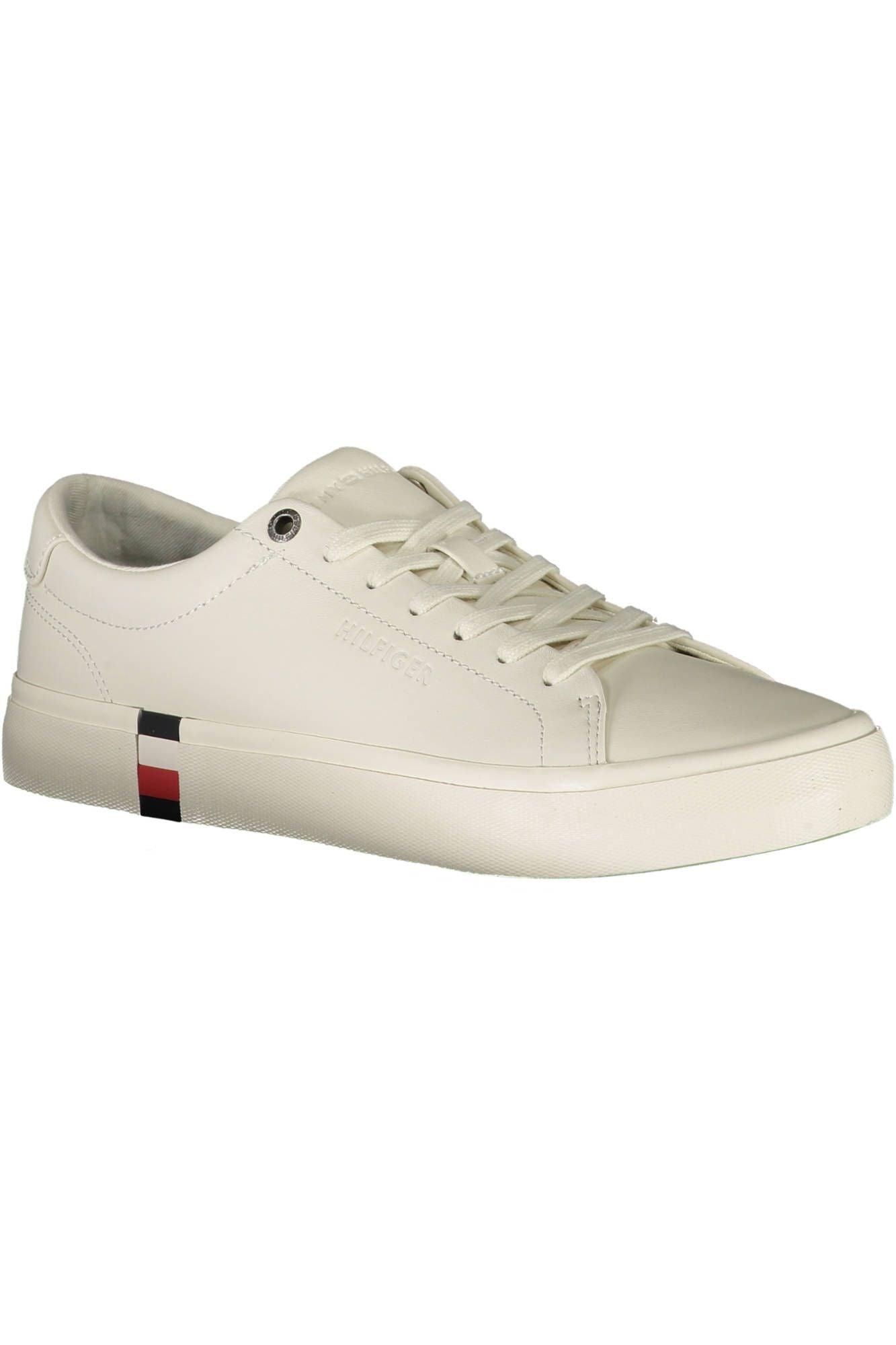 Tommy Hilfiger White Leather Men Sneaker - Arichezz.store