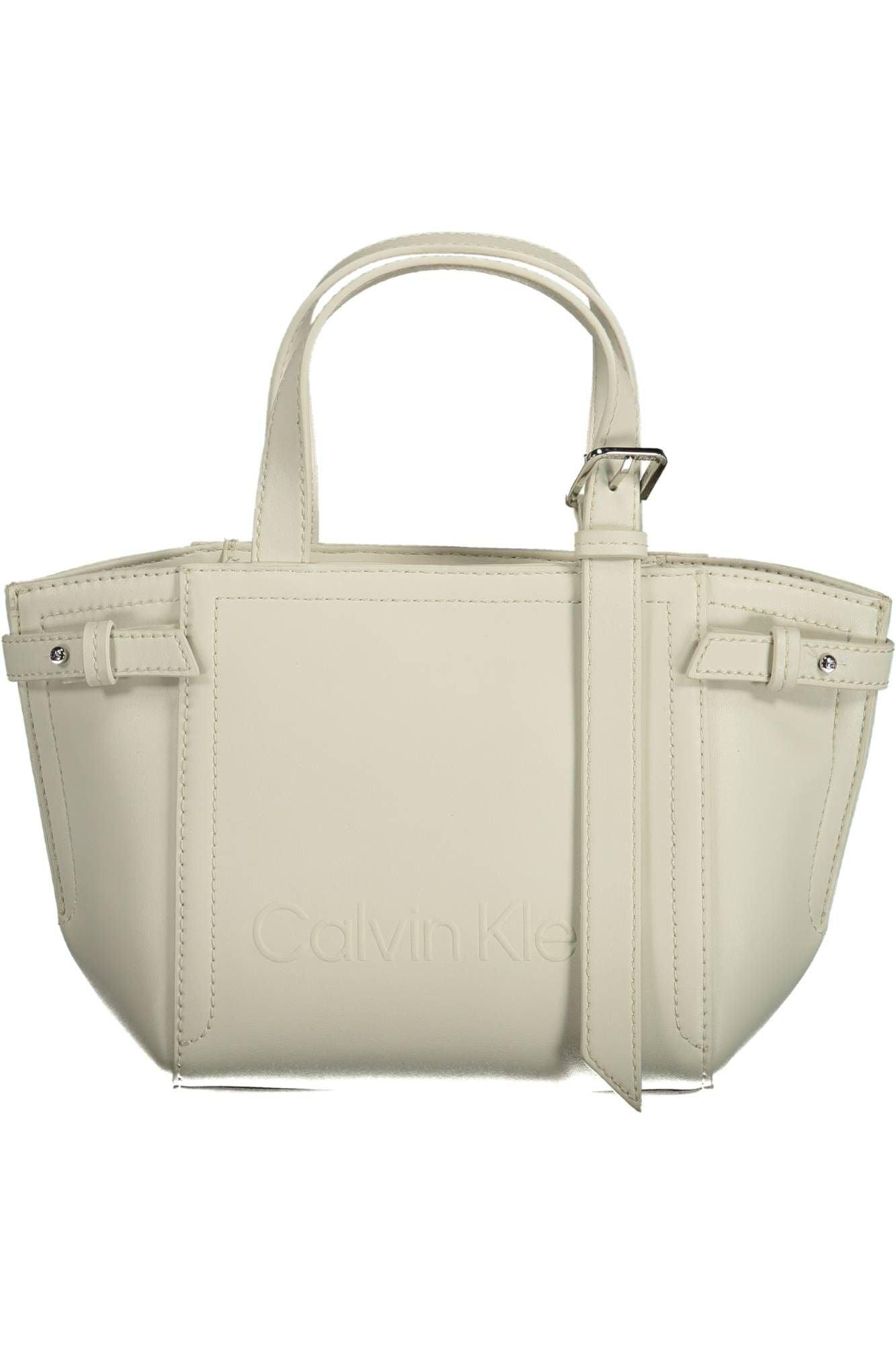 Calvin Klein White Polyester Handbag for Women - Arichezz.store