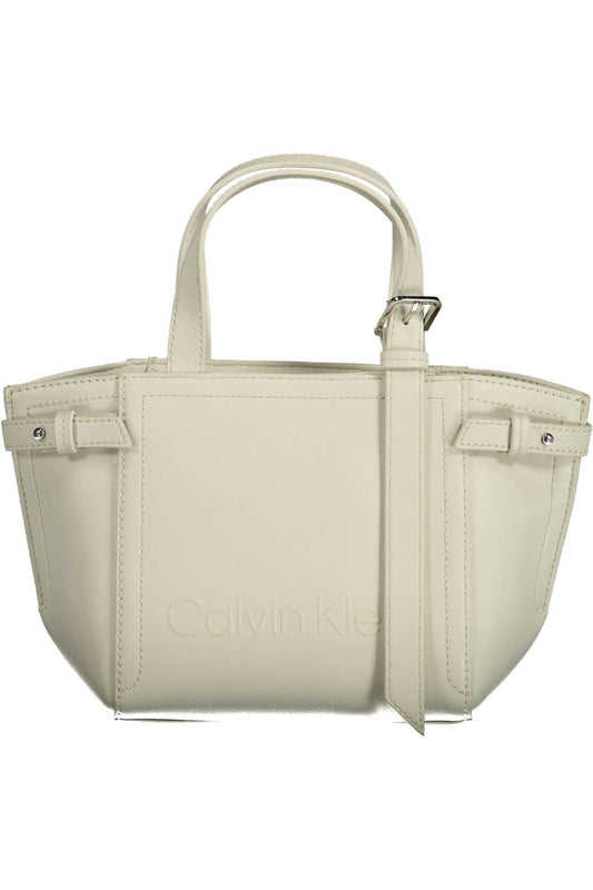 Calvin Klein White Polyester Handbag for Women - Arichezz.store