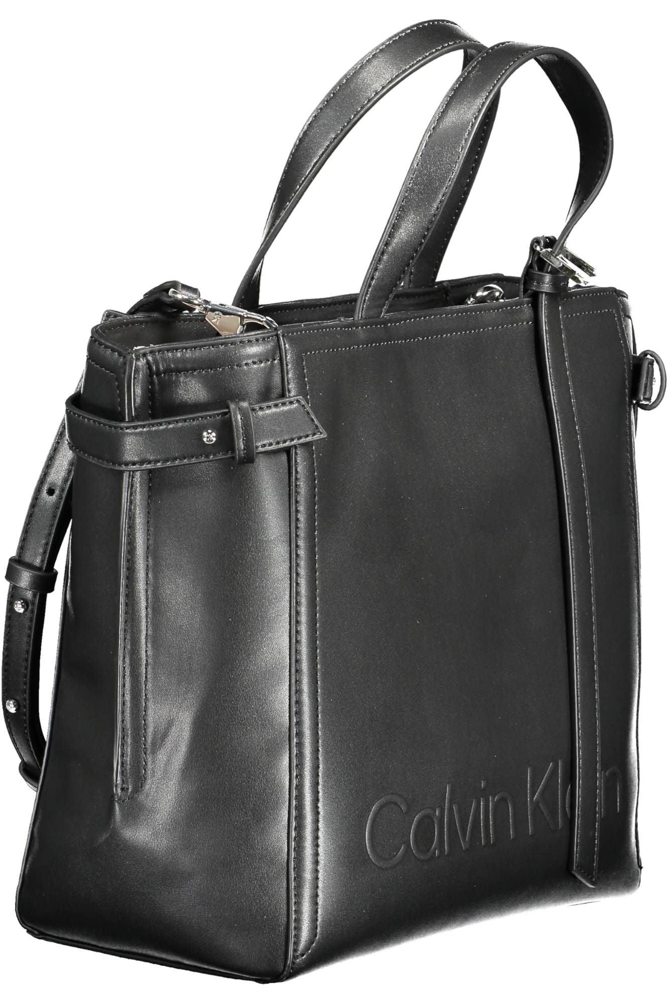 Calvin Klein Black Polyester Women Handbag - Arichezz.store