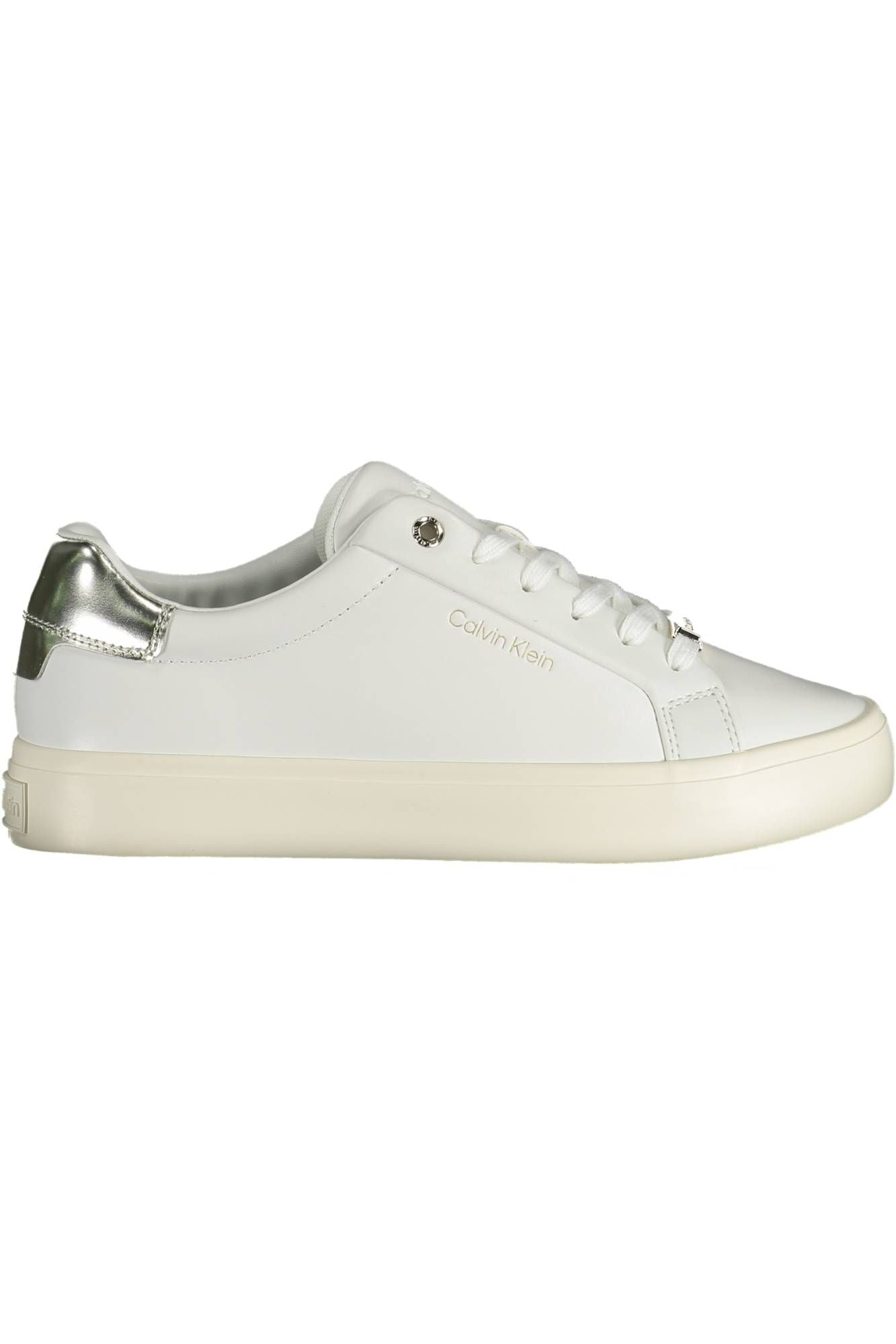 Calvin Klein Women's White Leather Sneakers - Arichezz.store