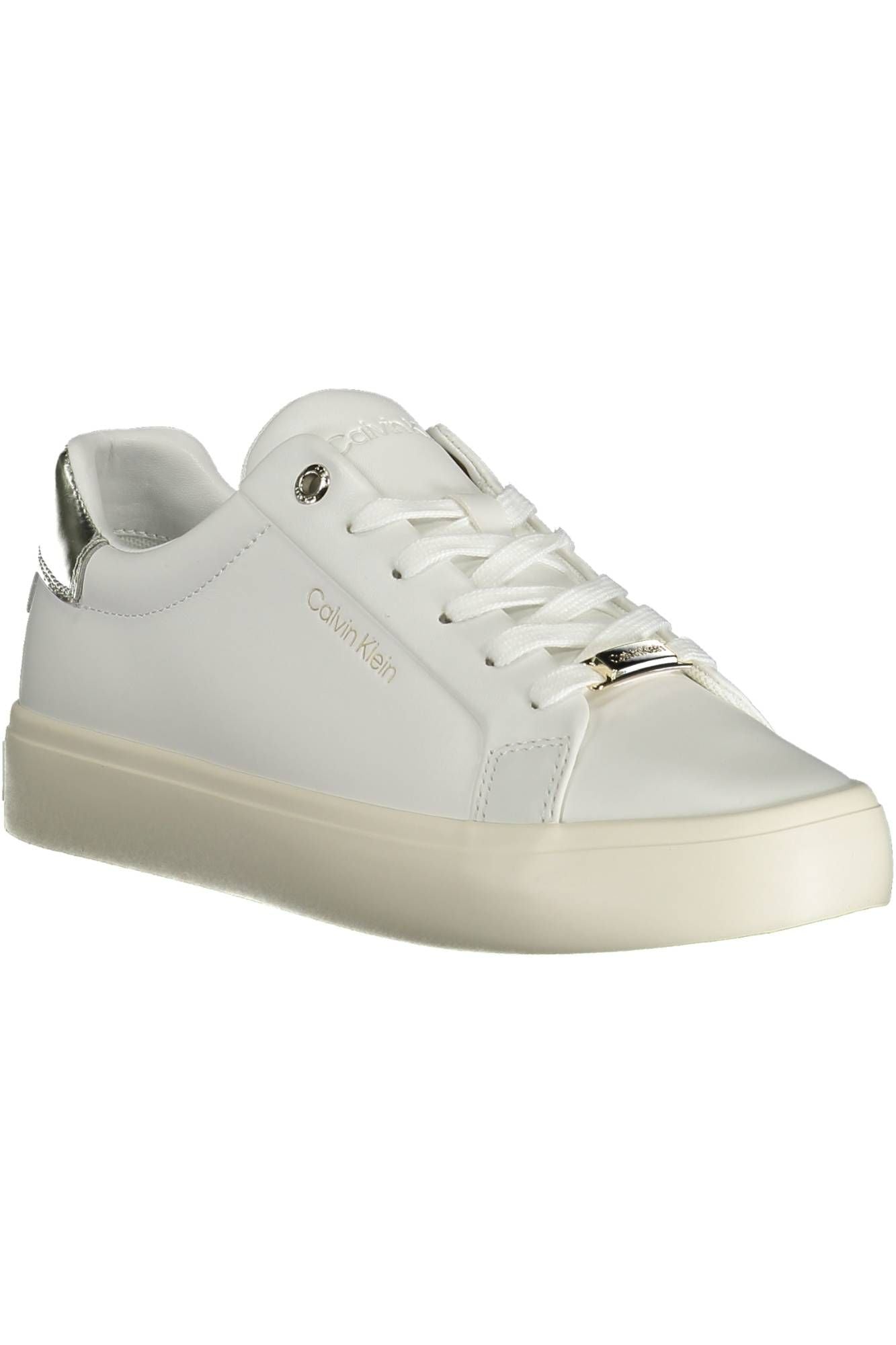 Calvin Klein Women's White Leather Sneakers - Arichezz.store