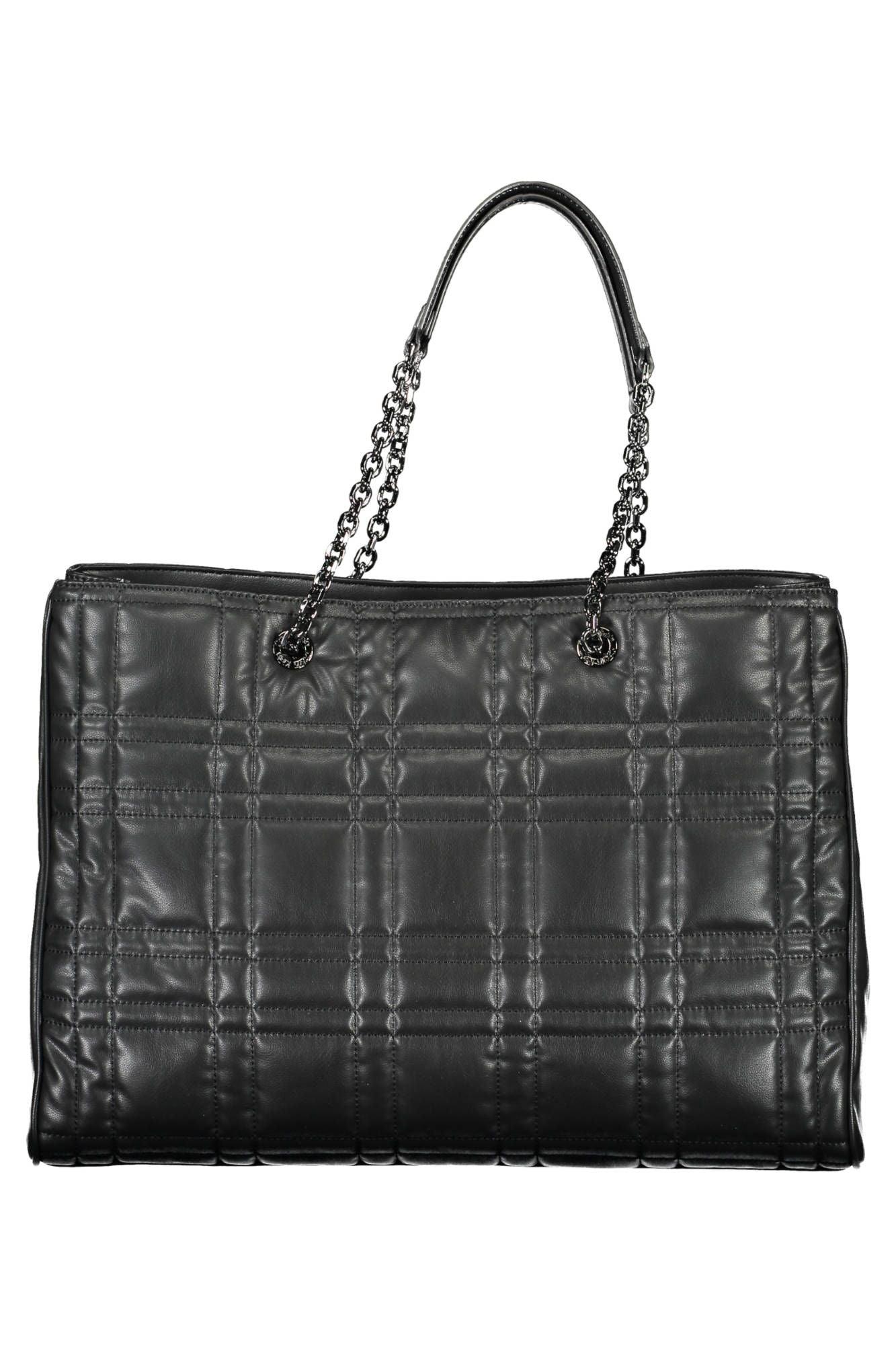 Calvin Klein Black Polyester Women's Chain Shoulder Handbag - Arichezz.store