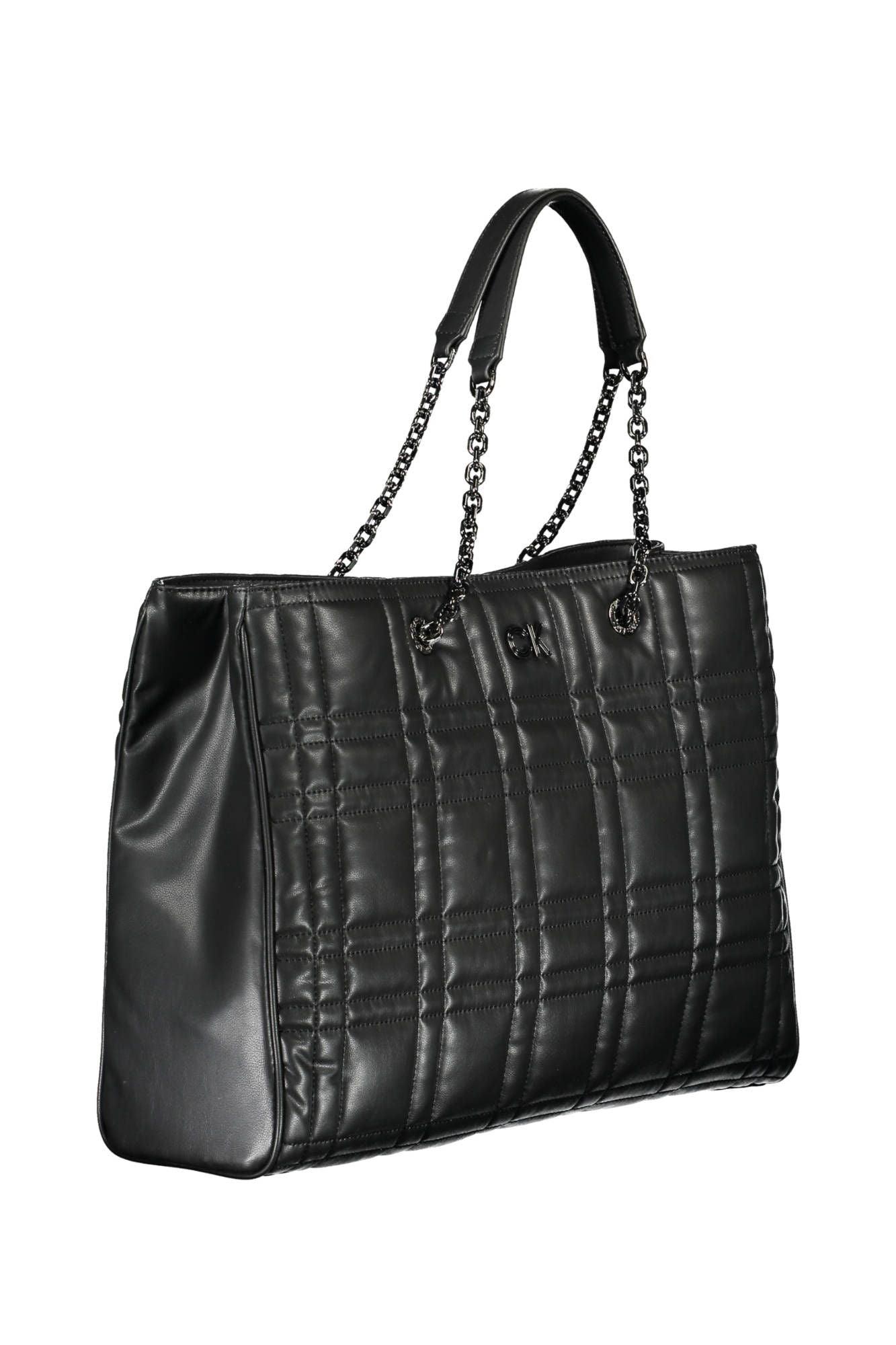 Calvin Klein Black Polyester Women's Chain Shoulder Handbag - Arichezz.store