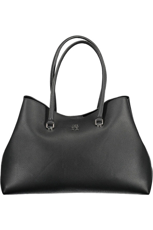 Tommy Hilfiger Black Polyester Women Handbag - Arichezz.store