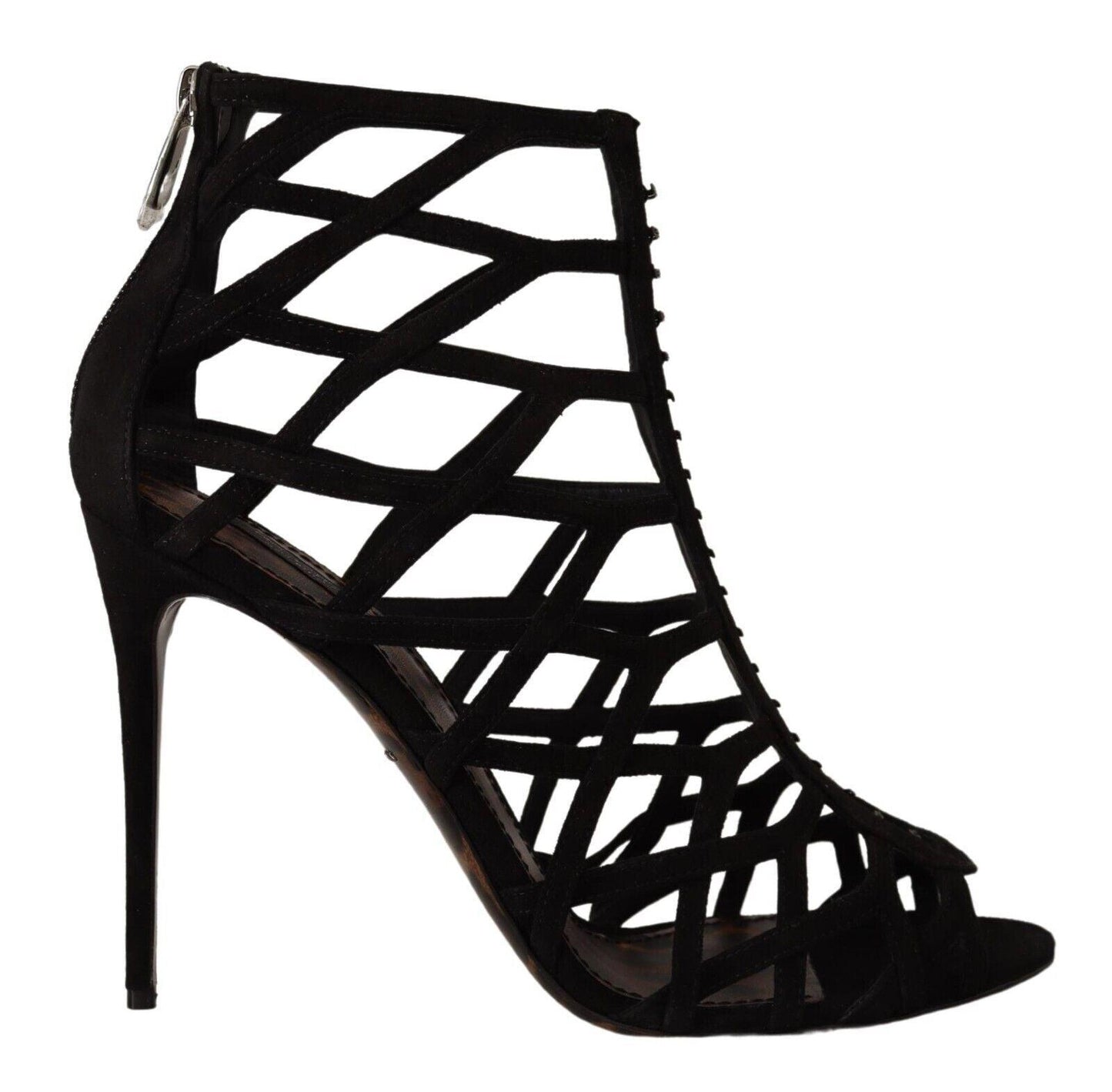 Dolce & Gabbana Elegant Black Suede Heels Sandals - Arichezz.store