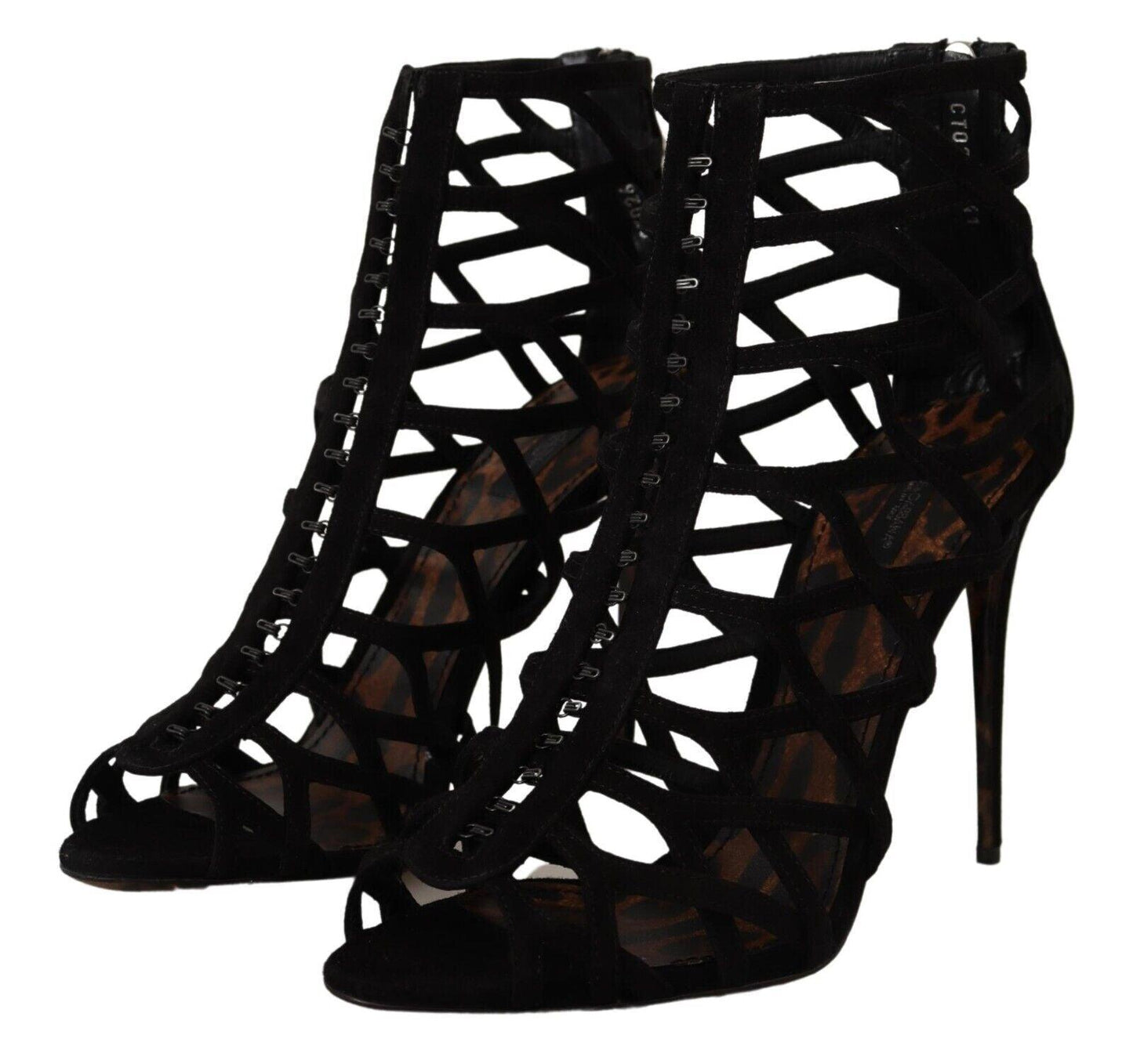 Dolce & Gabbana Elegant Black Suede Heels Sandals - Arichezz.store