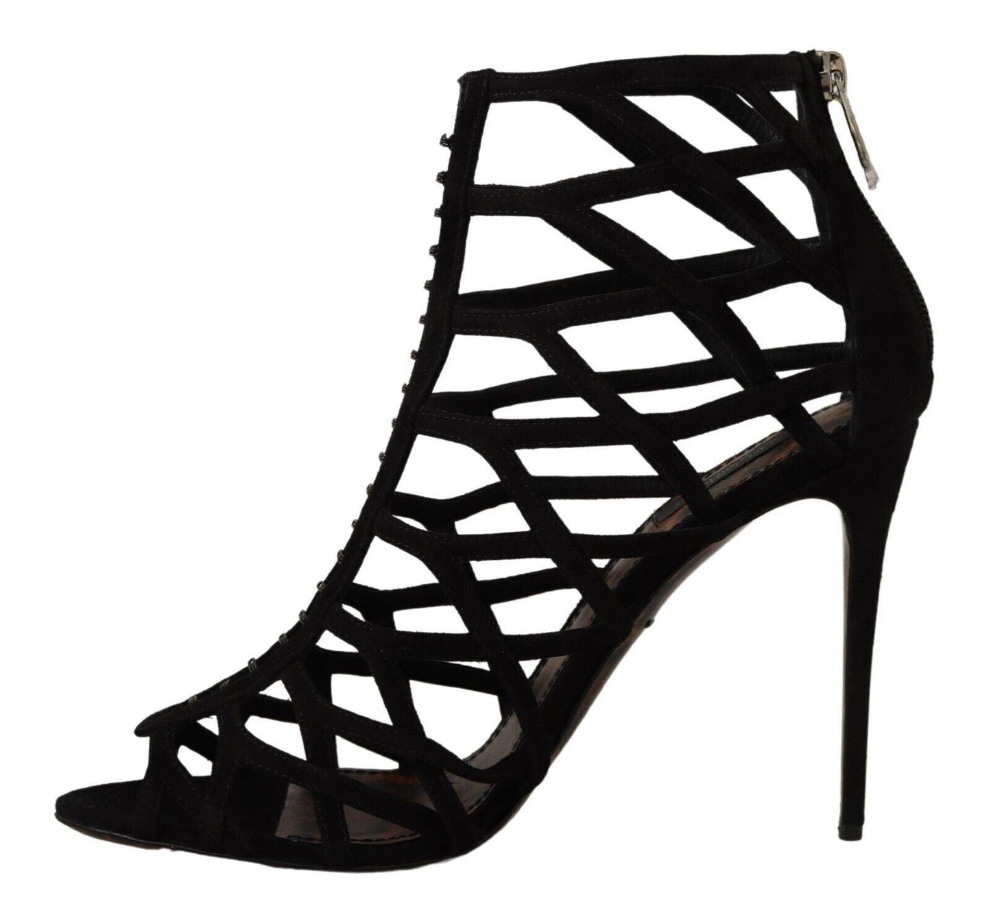 Dolce & Gabbana Elegant Black Suede Heels Sandals - Arichezz.store