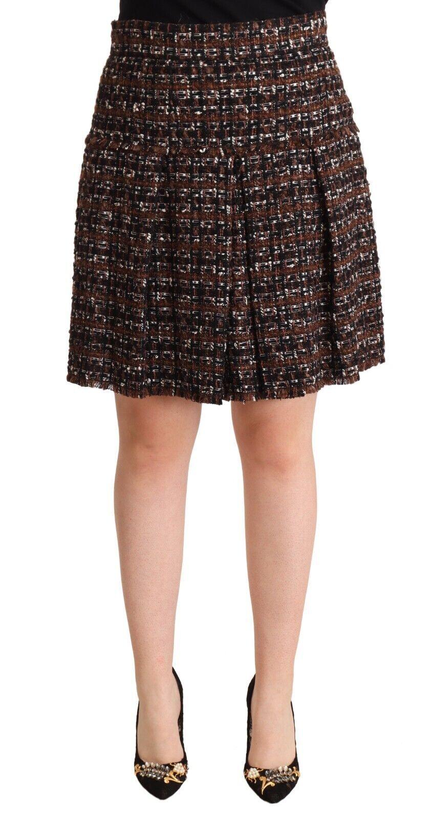 Dolce & Gabbana Chic Brown A-line Pleated Mini Skirt - Arichezz.store