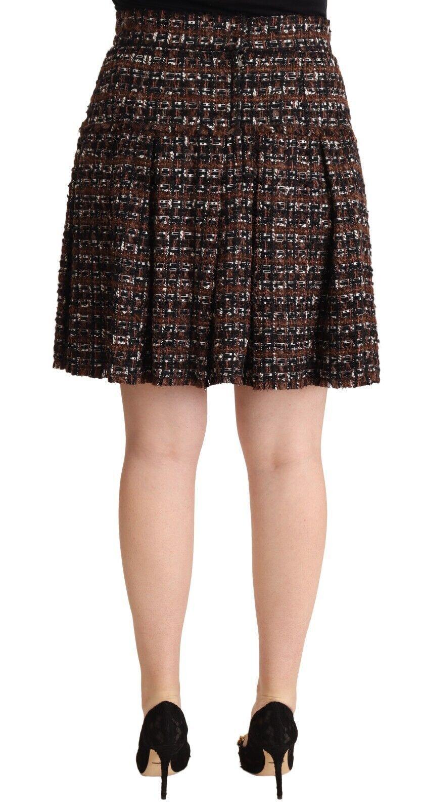 Dolce & Gabbana Chic Brown A-line Pleated Mini Skirt - Arichezz.store