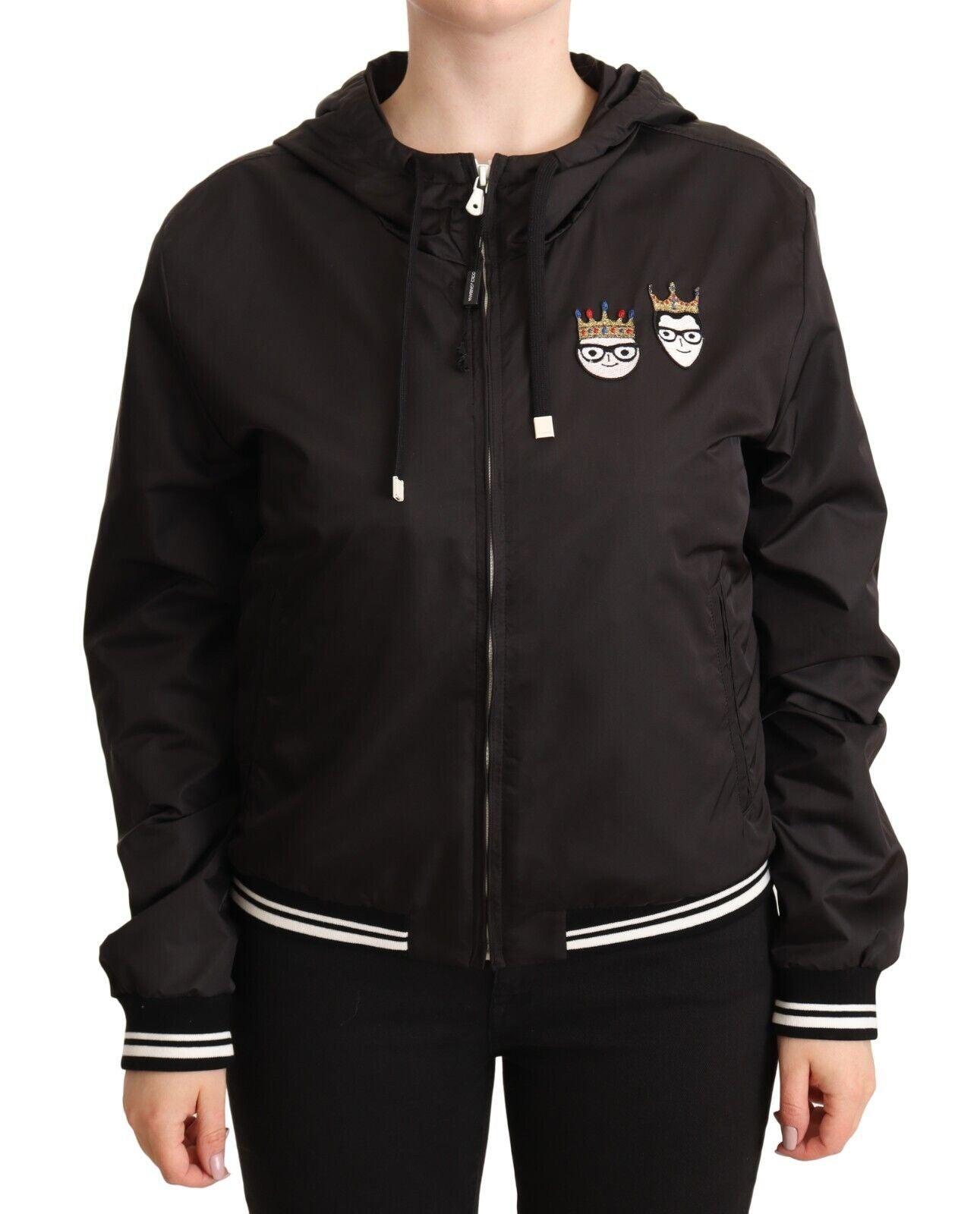 Dolce & Gabbana Black Hooded Bomber Jacket - Arichezz.store