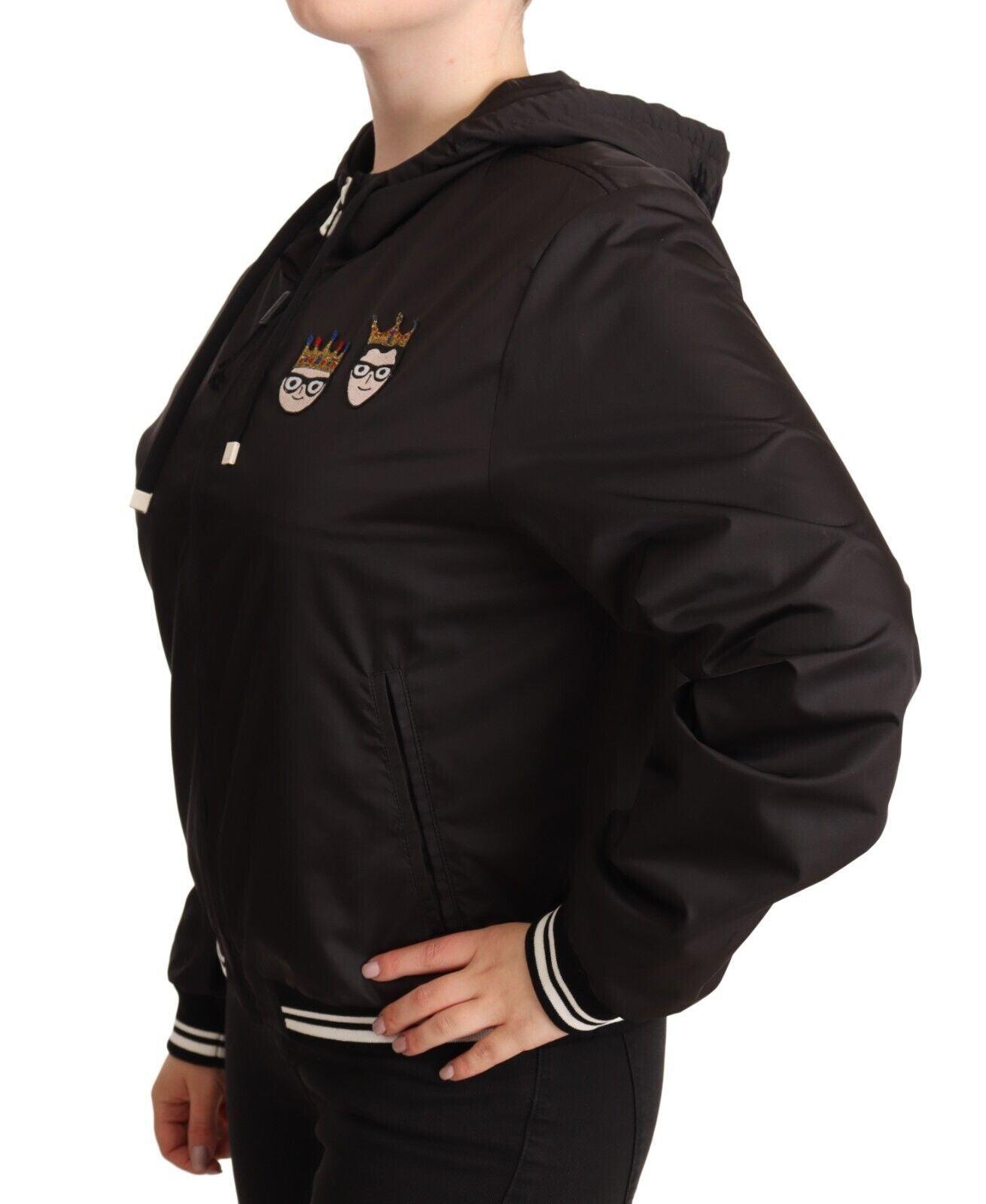 Dolce & Gabbana Black Hooded Bomber Jacket - Arichezz.store