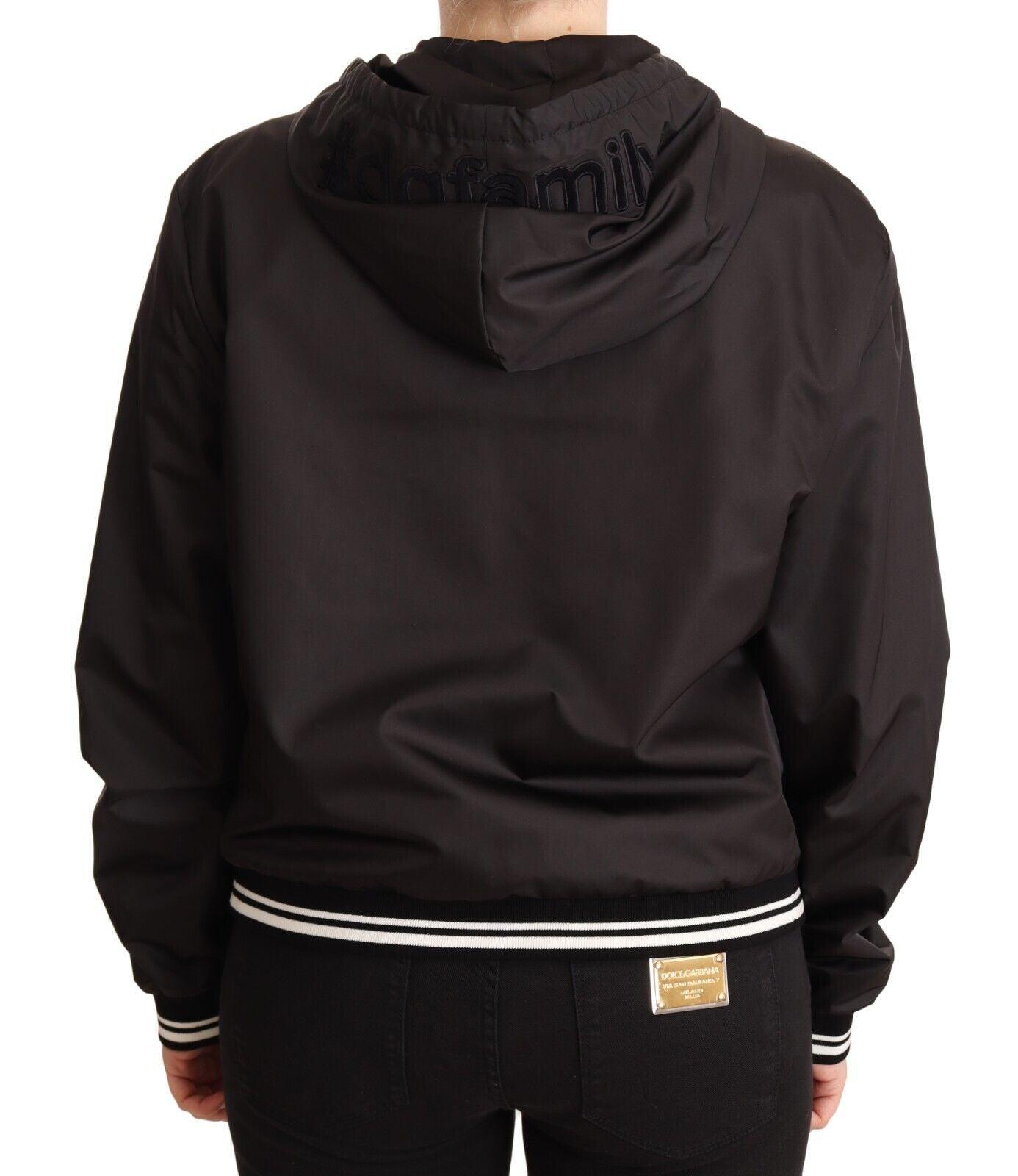 Dolce & Gabbana Black Hooded Bomber Jacket - Arichezz.store