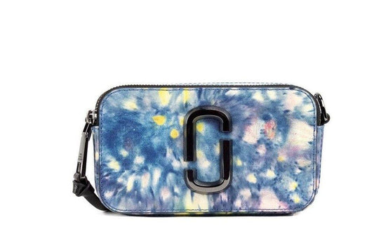 Marc Jacobs The Snapshot bag Watercolor Blue Printed Leather Shoulder Bag Purse - Arichezz.store