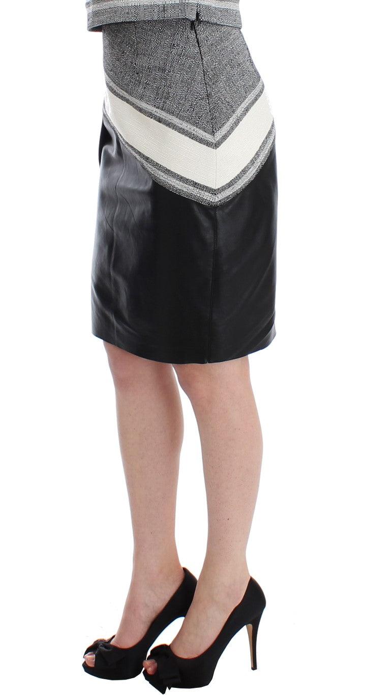 Sachin & Babi Elegant Leather Liza Skirt in Black and Gray - Arichezz.store