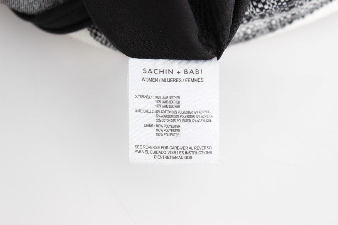 Sachin & Babi Elegant Leather Liza Skirt in Black and Gray - Arichezz.store