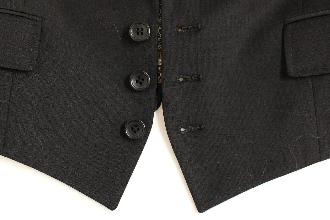 Dolce & Gabbana Elegant Silk-Blend Black Blazer with Scarf Detail - Arichezz.store