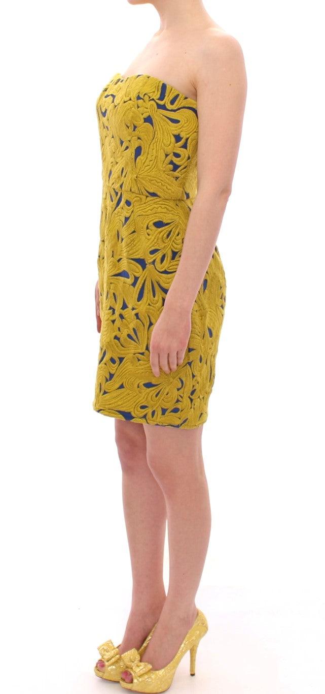 Sachin & Babi Strapless Summer Dress in Yellow & Blue