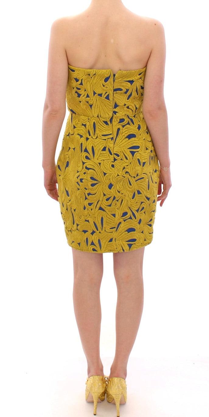 Sachin & Babi Strapless Summer Dress in Yellow & Blue